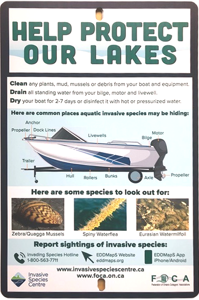 Help Protect Our Lakes - instructions to clean, drain, dry your vessels before and after entering the lakes
